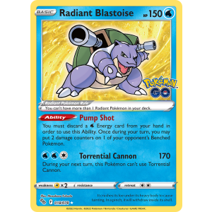 Radiant Rare Radiant Blastoise 18/78 Pokemon TCG Sword & Shield Pokémon GO