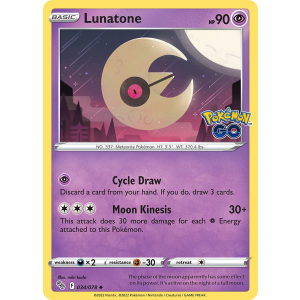 Lunatone 34/78 Pokemon TCG Sword & Shield Pokémon GO