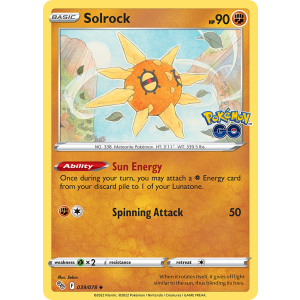 Solrock 39/78 Pokemon TCG Sword & Shield Pokémon GO