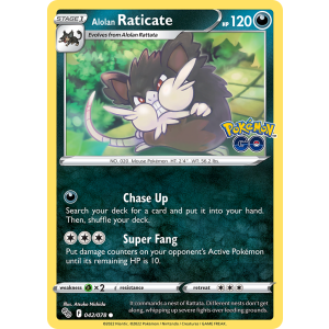 Alolan Raticate 42/78 Pokemon TCG Sword & Shield Pokémon GO