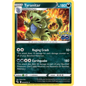 Rare Holo Tyranitar 43/78 Pokemon TCG Sword & Shield Pokémon GO