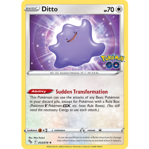 Rare Holo Ditto 53/78 Pokemon TCG Sword & Shield Pokémon GO