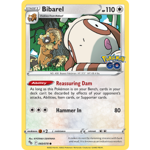 Bibarel 60/78 Pokemon TCG Sword & Shield Pokémon GO