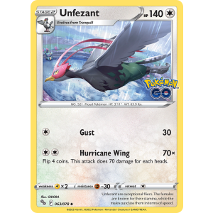 Unfezant 63/78 Pokemon TCG Sword & Shield Pokémon GO