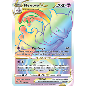 Rare Rainbow Mewtwo VSTAR 79/78 Pokemon TCG Sword & Shield Pokémon GO