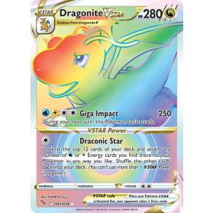 Rare Rainbow Dragonite VSTAR 81/78 Pokemon TCG Sword & Shield Pokémon GO