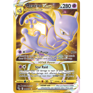 Rare Secret Mewtwo VSTAR 86/78 Pokemon TCG Sword & Shield Pokémon GO