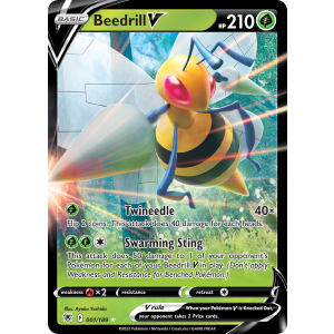 Rare Holo V Beedrill V 1/189 Pokemon TCG Sword & Shield Astral Radiance