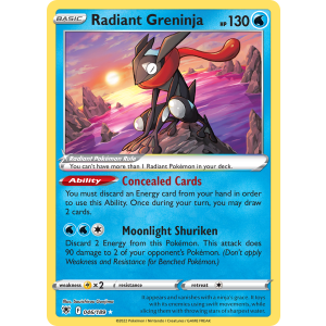 Radiant Rare Radiant Greninja 46/189 Pokemon TCG Sword & Shield Astral Radiance