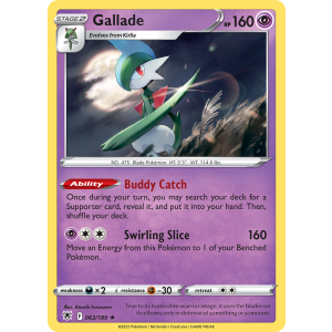 Rare Holo Gallade 62/189 Pokemon TCG Sword & Shield Astral Radiance