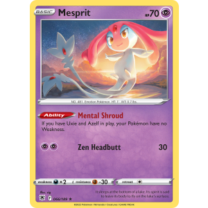 Rare Holo Mesprit 66/189 Pokemon TCG Sword & Shield Astral Radiance