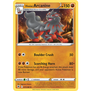 Hisuian Arcanine 71/189 Pokemon TCG Sword & Shield Astral Radiance