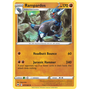 Rare Holo Rampardos 77/189 Pokemon TCG Sword & Shield Astral Radiance