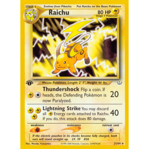 Raichu 21/64 Pokemon TCG Neo Neo Revelation