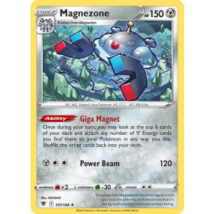 Rare Holo Magnezone 107/189 Pokemon TCG Sword & Shield Astral Radiance