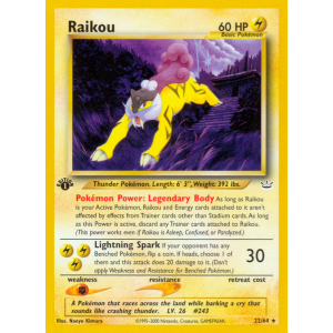 Raikou 22/64 Pokemon TCG Neo Neo Revelation