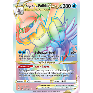 Rare Rainbow Origin Forme Palkia VSTAR 192/189 Pokemon TCG Sword & Shield Astral Radiance