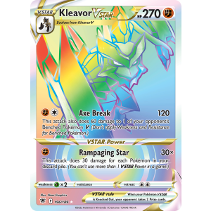 Rare Rainbow Kleavor VSTAR 196/189 Pokemon TCG Sword & Shield Astral Radiance