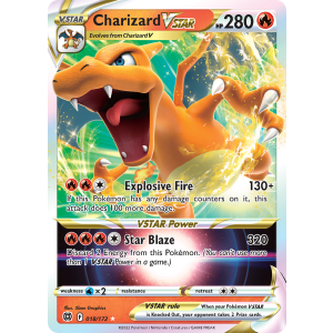 Rare Holo VSTAR Charizard VSTAR 18/172 Pokemon TCG Sword & Shield Brilliant Stars