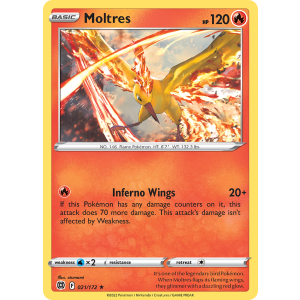 Rare Holo Moltres 21/172 Pokemon TCG Sword & Shield Brilliant Stars