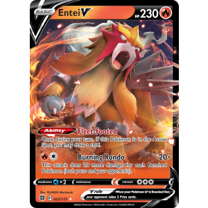 Rare Holo V Entei V 22/172 Pokemon TCG Sword & Shield Brilliant Stars