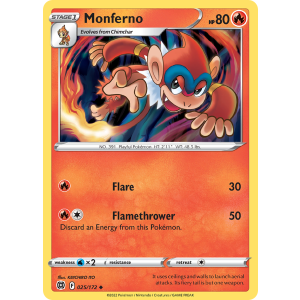 Monferno 25/172 Pokemon TCG Sword & Shield Brilliant Stars