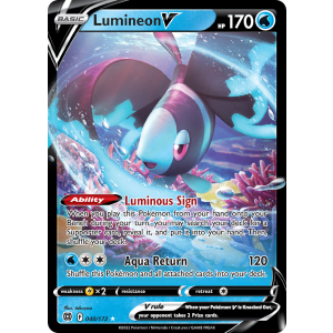 Rare Holo V Lumineon V 40/172 Pokemon TCG Sword & Shield Brilliant Stars