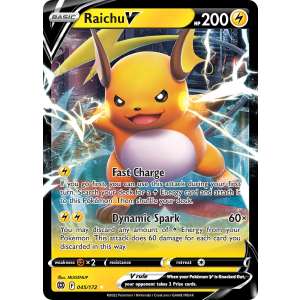 Rare Holo V Raichu V 45/172 Pokemon TCG Sword & Shield Brilliant Stars