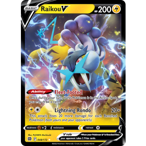 Rare Holo V Raikou V 48/172 Pokemon TCG Sword & Shield Brilliant Stars