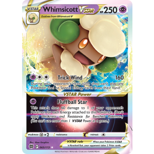 Rare Holo VSTAR Whimsicott VSTAR 65/172 Pokemon TCG Sword & Shield Brilliant Stars