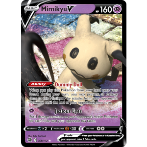 Rare Holo V Mimikyu V 68/172 Pokemon TCG Sword & Shield Brilliant Stars