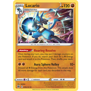 Rare Holo Lucario 79/172 Pokemon TCG Sword & Shield Brilliant Stars