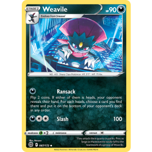 Weavile 87/172 Pokemon TCG Sword & Shield Brilliant Stars