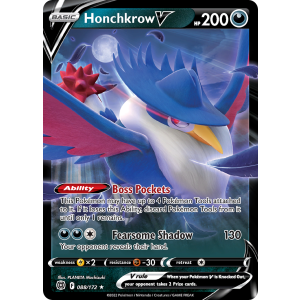 Rare Holo V Honchkrow V 88/172 Pokemon TCG Sword & Shield Brilliant Stars