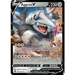 Rare Holo V Aggron V 96/172 Pokemon TCG Sword & Shield Brilliant Stars