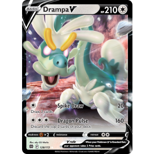 Rare Holo V Drampa V 128/172 Pokemon TCG Sword & Shield Brilliant Stars