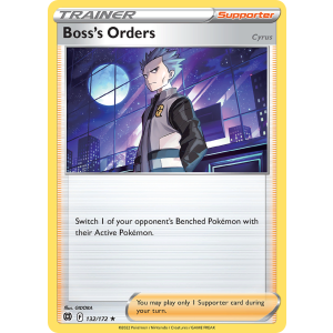 Rare Holo Boss's Orders 132/172 Pokemon TCG Sword & Shield Brilliant Stars