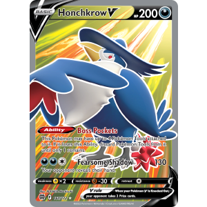 Rare Ultra Honchkrow V 161/172 Pokemon TCG Sword & Shield Brilliant Stars