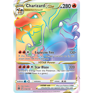 Rare Rainbow Charizard VSTAR 174/172 Pokemon TCG Sword & Shield Brilliant Stars