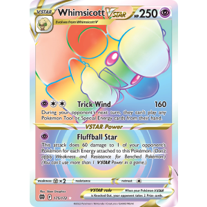 Rare Rainbow Whimsicott VSTAR 175/172 Pokemon TCG Sword & Shield Brilliant Stars