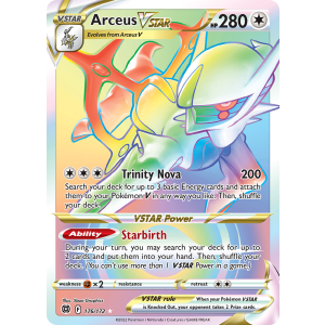 Rare Rainbow Arceus VSTAR 176/172 Pokemon TCG Sword & Shield Brilliant Stars