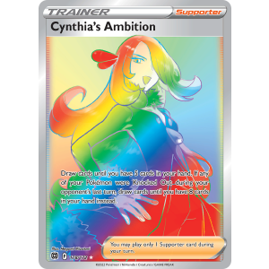 Rare Rainbow Cynthia's Ambition 178/172 Pokemon TCG Sword & Shield Brilliant Stars