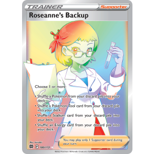 Rare Rainbow Roseanne's Backup 180/172 Pokemon TCG Sword & Shield Brilliant Stars