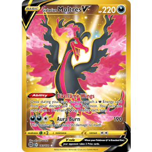 Rare Secret Galarian Moltres V 183/172 Pokemon TCG Sword & Shield Brilliant Stars