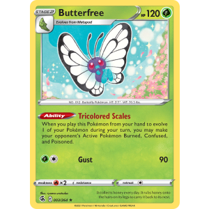 Rare Holo Butterfree 3/264 Pokemon TCG Sword & Shield Fusion Strike