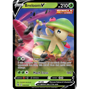 Rare Holo V Breloom V 6/264 Pokemon TCG Sword & Shield Fusion Strike