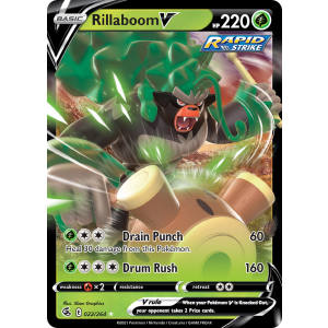 Rare Holo V Rillaboom V 22/264 Pokemon TCG Sword & Shield Fusion Strike