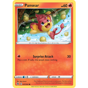 Pansear 37/264 Pokemon TCG Sword & Shield Fusion Strike