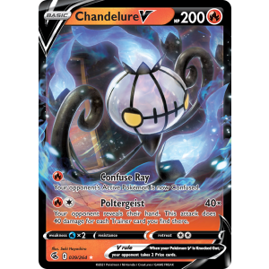 Rare Holo V Chandelure V 39/264 Pokemon TCG Sword & Shield Fusion Strike