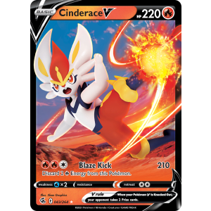 Rare Holo V Cinderace V 43/264 Pokemon TCG Sword & Shield Fusion Strike